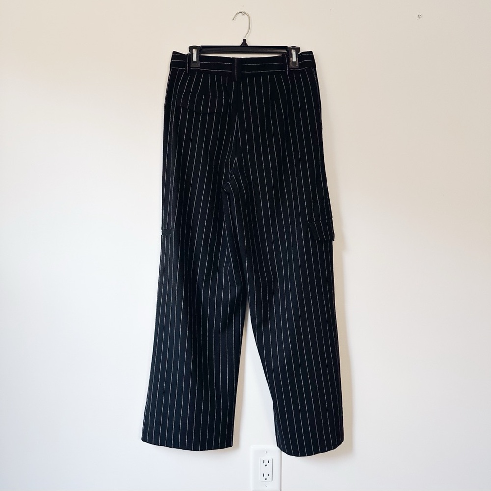 NEW Madewell Cargo Pants in Pinstripe Almost Black - Picture 5 of 9